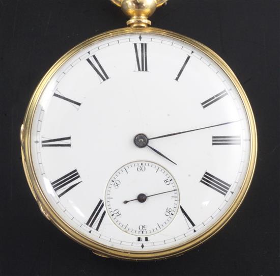 An early 19th century 18ct gold keywind lever pocket watch by John Poole, Fenchurch Street, London,